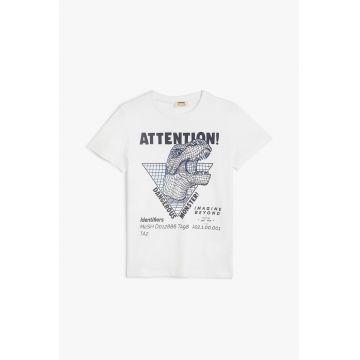 Tricou din bumbac cu imprimeu cu dinozaur