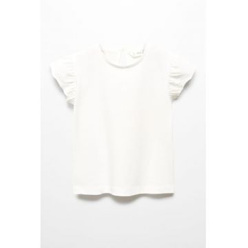 Tricou din bumbac cu maneci cu volane