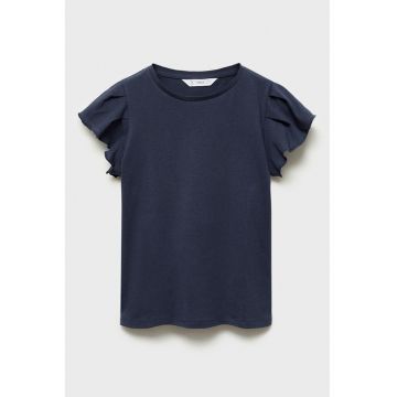 Tricou din bumbac cu maneci cu volane