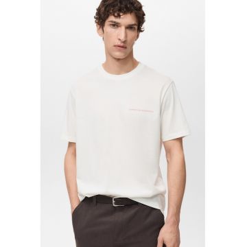 Tricou din bumbac cu mesaj pe partea din spate