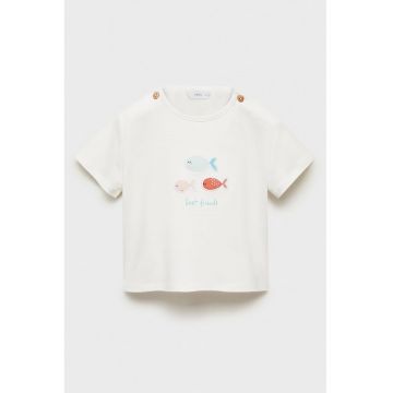 Tricou din bumbac cu model cu broderie