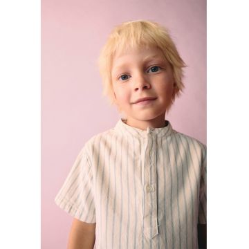 Tricou din bumbac cu model in dungi