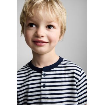 Tricou din bumbac cu nasturi