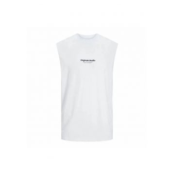 Tricou fara maneci barbati  Jovesterbro alb - set antrenament - 100% bumbac - pentru fitness
