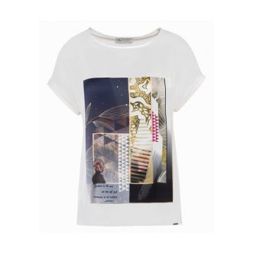 Tricou lejer cu imprimeu frontal