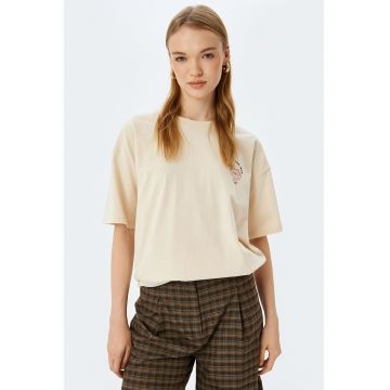 Tricou lejer din bumbac cu maneci cazute