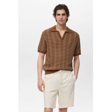 Tricou polo crosetat