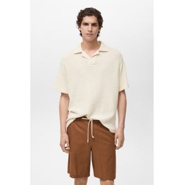 Tricou polo cu model crosetat