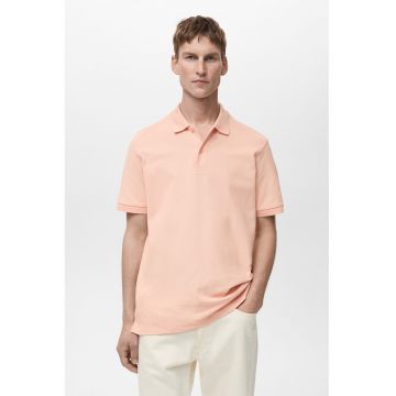 Tricou polo din bumbac cu fenta cu nasturi