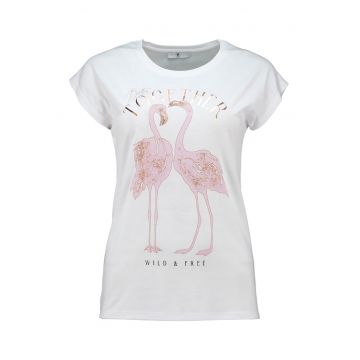 Tricou regular-fit cu imprimeu cu aspect metalizat