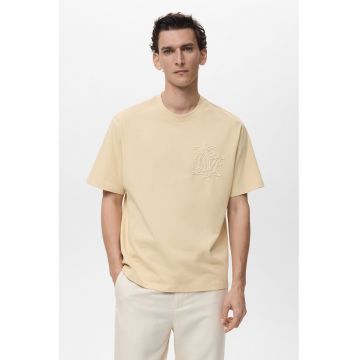 Tricou relaxed-fit din bumbac cu broderie