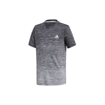 Tricou sport copii -  poliester - gri melange -
