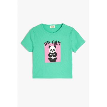 Tricou striat cu imprimeu