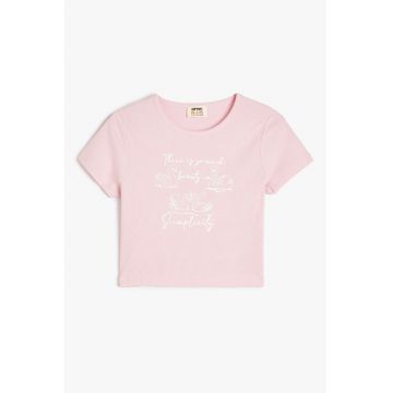 Tricou striat cu imprimeu text