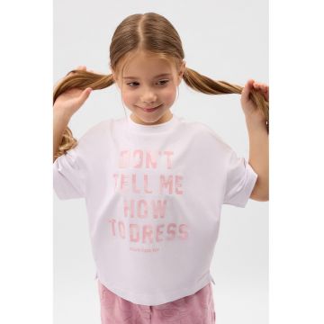 Tricou supradimensionat cu imprimeu text