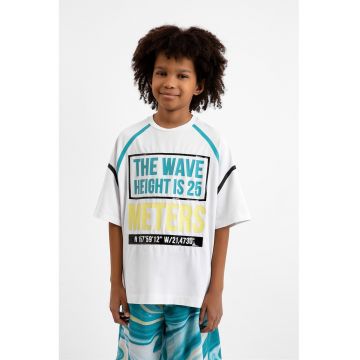 Tricou supradimensionat cu imprimeu text