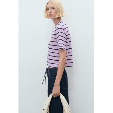 Tricou supradimensionat cu model in dungi