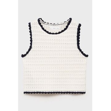 Tricou tricotat cu decolteu la baza gatului