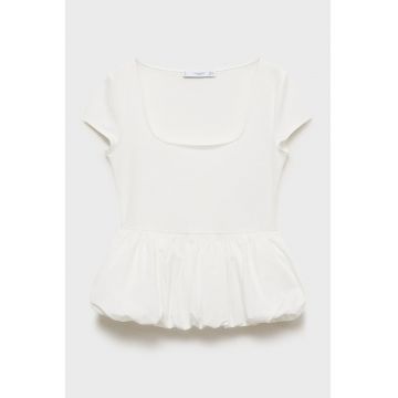 Tricou uni cu decolteu patrat