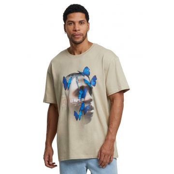 Tricou unisex lejer cu imprimeu grafic contrastant