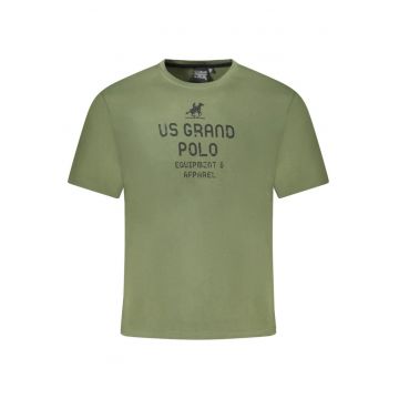 U.S. Grand POLO Tricou barbati cu imprimeu din bumbac - regular fit - verde -