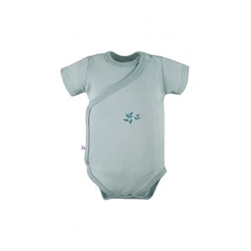 Body cu maneca scurta si model cu floare -  - Petite - Verde - pentru fetite si baietei - Verde Pacific