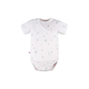 Body cu maneca scurta si model cu floricele -  - Petite - Alb - pentru fetite si baietei