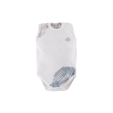 Body fara maneci cu model colorat -  - Pacific - Alb - pentru baietei