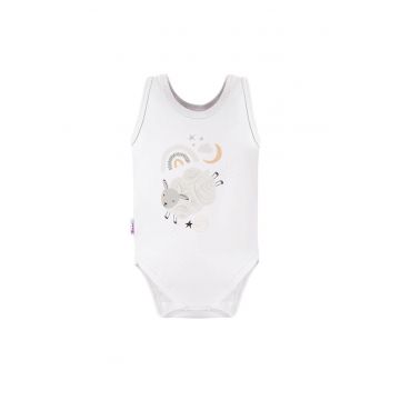 Body fara maneci cu model oita -  - Mellow - Alb - pentru baietei