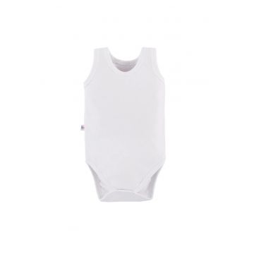 Body fara maneci  - White - Alb - pentru baietei