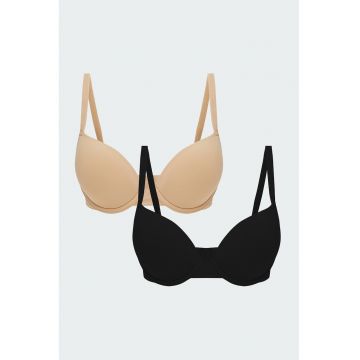 Set de sutiene cu burete - model uni si bretele ajustabile - 2 piese