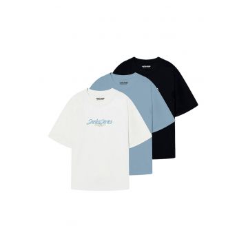 Set de tricouri cu decolteu la baza gatului - 3 piese