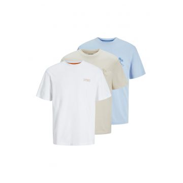 Set de tricouri cu decolteu la baza gatului - 3 piese