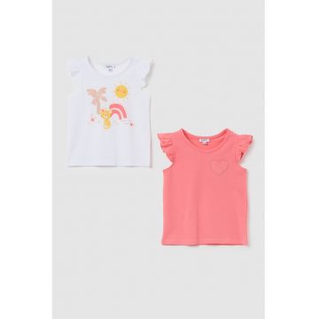 Set de tricouri cu maneci cu volane - 2 piese