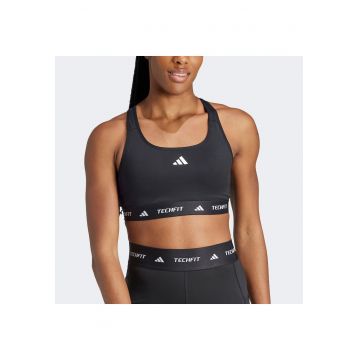 Sutien sport - Adidas - Techfit - compresie - negru - materiale reciclate