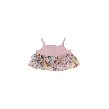 Top cu volane  - Star Light - Roz - pentru fetite