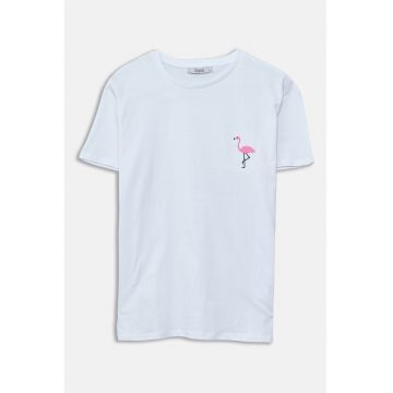 Tricou cu broderie pe piept