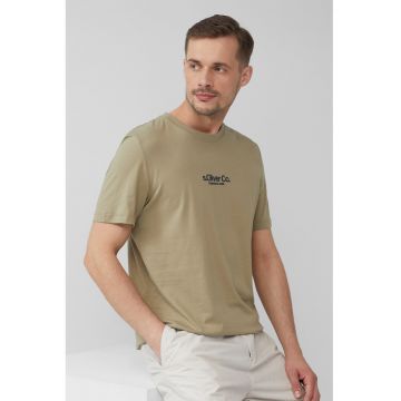 Tricou cu decolteu la baza gatului si detaliu logo