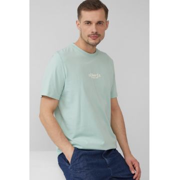 Tricou cu decolteu la baza gatului si detaliu logo