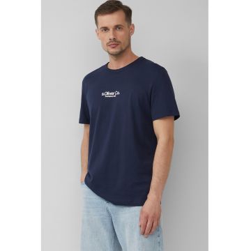 Tricou cu decolteu la baza gatului si detaliu logo