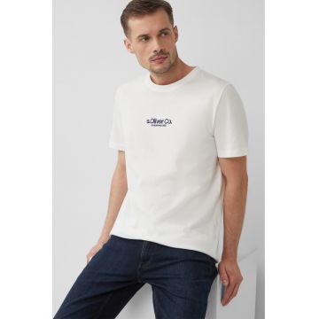 Tricou cu decolteu la baza gatului si detaliu logo