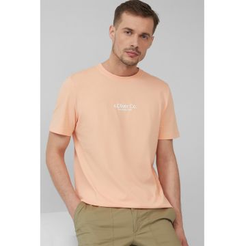 Tricou cu decolteu la baza gatului si detaliu logo
