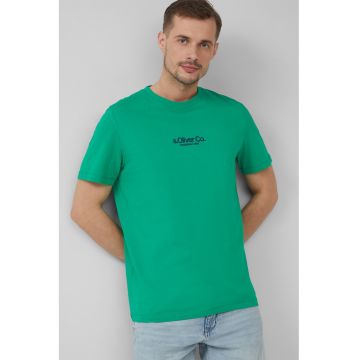 Tricou cu decolteu la baza gatului si detaliu logo