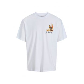 Tricou cu decolteu la baza gatului si imprimeu