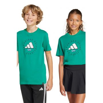 Tricou cu decolteu la baza gatului si imprimeu logo