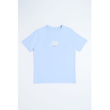 Tricou cu decolteu la baza gatului si imprimeu logo
