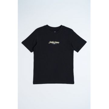 Tricou cu decolteu la baza gatului si imprimeu logo