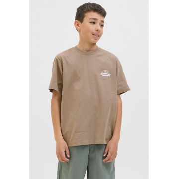 Tricou cu decolteu la baza gatului si imprimeu text