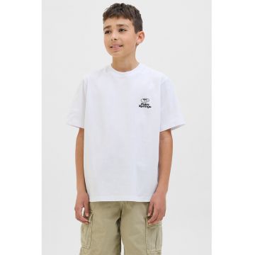 Tricou cu decolteu la baza gatului si imprimeu text
