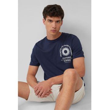 Tricou cu decolteu la baza gatului si imprimeu text
